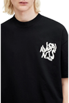 Erkek Baskılı Oversize T-shirt - Siyah