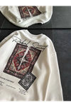 Bisiklet Yaka Baskılı SweatShirt - Beyaz