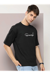 Erkek Baskılı Oversize T-shirt - Siyah