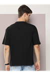 Erkek Baskılı Oversize T-shirt - Siyah