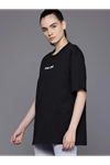 Baskılı Oversize T-shirt - Siyah