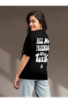 Baskılı Oversize T-shirt - Siyah