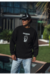 Kışlık Bisiklet Yaka Baskılı SweatShirt - Siyah