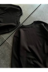 Kışlık Bisiklet Yaka Üç İplik Basic SweatShirt - Siyah