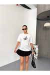 Kısa Kol Baskılı T-shirt - Beyaz