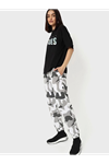 Baskılı Oversize T-shirt - Siyah