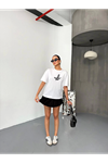 Kısa Kol Baskılı T-shirt - Beyaz