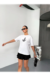 Kısa Kol Baskılı T-shirt - Beyaz