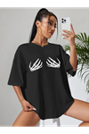 Baskılı T-shirt - Siyah