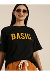 Baskılı T-shirt - Siyah