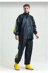 Unisex Tam Kalıp Motorcu Kurye Su Gecirmez Yağmurluk Takım - Siyah