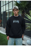 Üç İplik Bisiklet Yaka Baskılı SweatShirt - Siyah