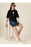 Baskılı T-shirt - Siyah