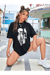 Baskılı T-shirt - Siyah