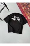 Erkek Baskılı Oversize T-shirt - Siyah