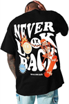 Erkek Bisiklet Yaka Kısa Kol Baskılı T-shirt - Siyah