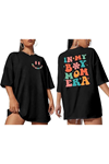 Bisiklet Yaka Kısa Kol Baskılı T-shirt - Siyah