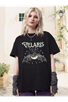 Bisiklet Yaka Baskılı T-shirt - Siyah