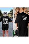Bisiklet Yaka Baskılı T-shirt - Siyah