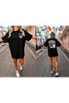 Bisiklet Yaka Baskılı T-shirt - Siyah