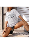 Bisiklet Yaka Baskılı T-shirt - Beyaz