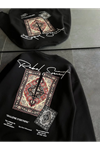 Bisiklet Yaka Baskılı SweatShirt - Siyah