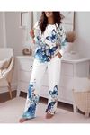 Kadın Uzun Kollu Bisiklet Yaka Kelebek Desenli Iki Iplik Alt üst Takım