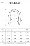 Tam Fermuarlı Uzun Kol Baskılı Bomber Ceket - Siyah