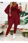 Kadın Askılı Yuvarlak Yaka Yazılı Viskon Iki Iplik Bluz Ceket Ve Pantolon 3lü Takım