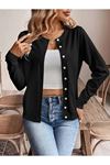 Kadın Uzun Kollu önden Düğmeli Triko Ceket