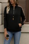 Kadın Uzun Kollu Balıkçı Yaka önden Fermuarlı Polar Bluz