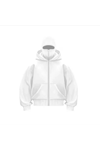 Samuray Ninja Çift Kapşonlu ZIP Fermuarlı Kanguru Çepli Tam Fermuarlı Hoodie Swetshirt - Beyaz