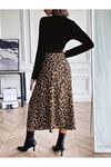 Kadın Uzun Kollu Bisiklet Yaka Ithal Krep Bluz Alt Desenli Modal Midi Elbise