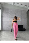 PANTOLON KAPALI CEP 3 DÜĞME DETAYLI - Pembe