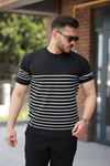 Erkek çizgi Desenli Bisiklet Yaka Kısa Kollu T-sihrt