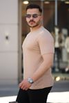 Erkek Ağaç Kabuğu Desenli Kısa Kollu T-shirt