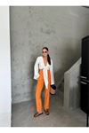 BEL LASTİK DETAYLI MODAL KUMAŞ PANTOLON - Orange