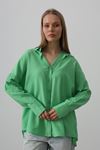 Geniş Manşet Detaylı Gömlek - A.Yeşil