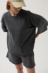 Oversize Lazer Kesim Bisiklet Yaka T-Shirt