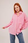 Salaş Kesim Cepli Pembe Gömlek