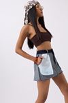 Ters Detay Denim Mini Etek