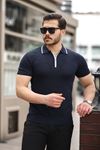 Erkek Polo Yaka Yarım Fermuar Tişört