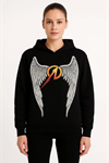 Metallica İki İplik Kapüşonlu Ön Ve Arka Baskılı Hoodie - Siyah