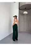 Osy Modal Yumuşak Dokulu Kumaş Nakış Işlemeli Rahat Bol Paça Eşofman Pantalon - Siyah