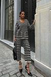 Candy Çizgili Straight Fit Pantolon Takım 9705-015