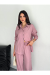 Gömlek Pantolon Ikili Takım - Toz Pembe