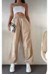 Cepli Paraşut Pantalon - Bej