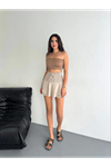 Ayrobin Şortlu Etek - Bej