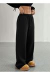 Kadın Yüksek Bel Lastikli Bağcıklı Geniş Kesim Dalgıç Pantolon