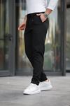 Erkek Beli Bağcıklı Duble Paça örme Pamuklu Kumaş Jogger Pantolon
